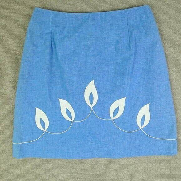 Custom Made Women‎ Small Blue Wait Leave Knee Length A-Line Skirt - Picture 1 of 6